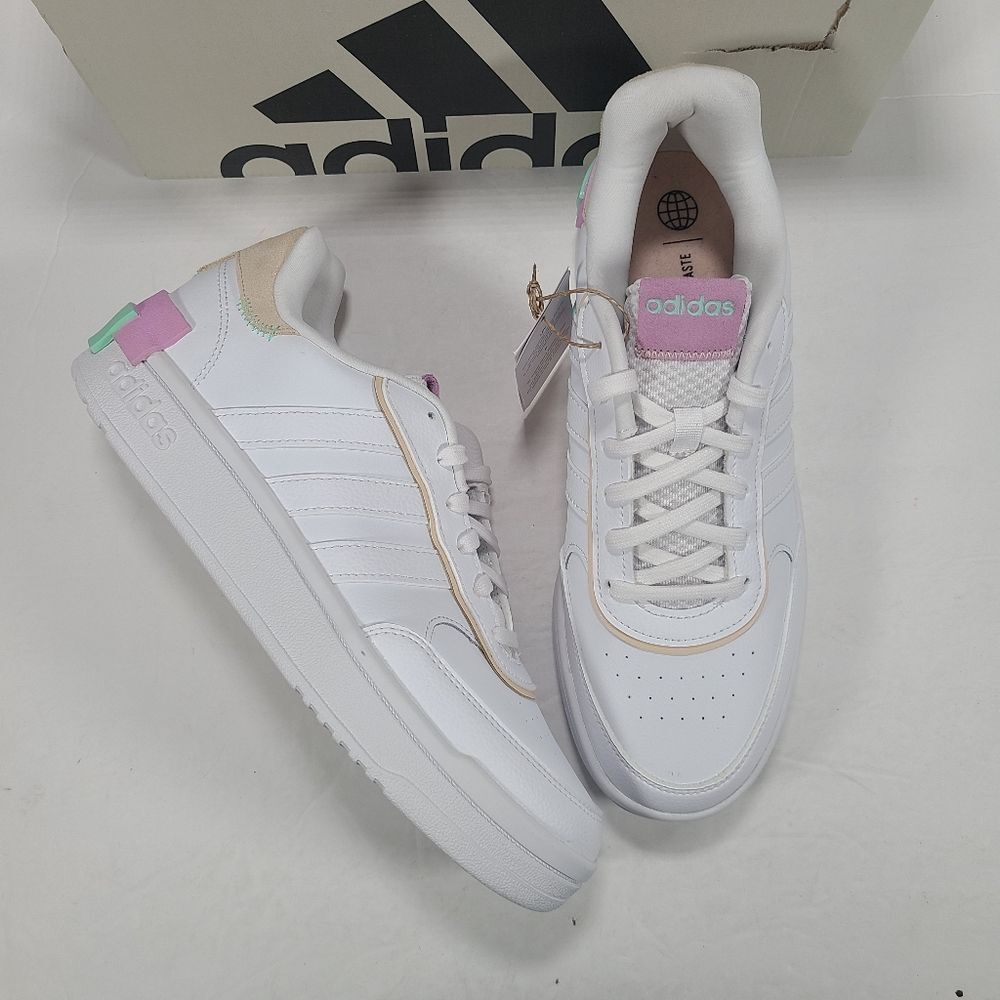 Adidas Postmove SE White Pink Cloud Foam Lace Up Athletic Sneakers Women 9.5